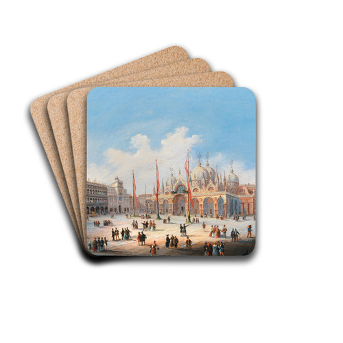 Venice, St Marks Square by Carlo Grubas Drink Coasters - set of 4