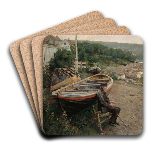View from sgrdstrand by Hans Heyerdahl Art Drink Coaster set View from sgrdstrand by Hans Heyerdahl Art Drink Coaster set