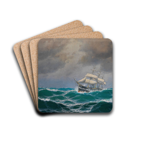Dreimaster auf hoher See by Max Jensen Drink Coasters - set of 4 Dreimaster auf hoher See by Max Jensen Drink Coasters - set of 4