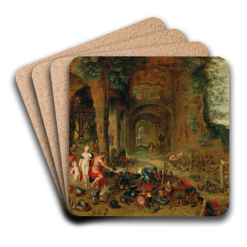 Venus in the Forge of Vulcan by Workshop Of Jan Brueghel The Younger Art Drink Coaster set