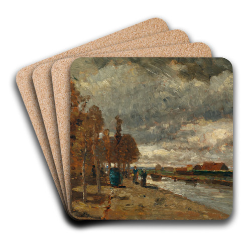 Kanal in Holland by Tina Blau Art Drink Coaster set