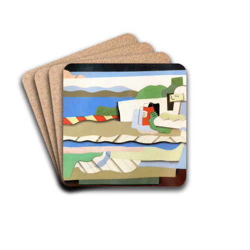 Reclining girl by Georges Valmier Drink Coasters - set of 4 Reclining girl by Georges Valmier Drink Coasters - set of 4