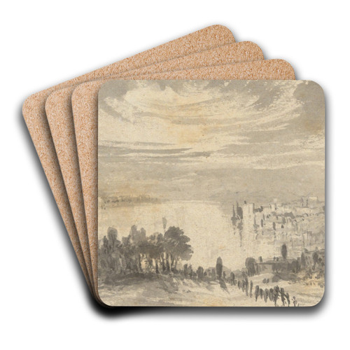 Landscape - Town on aBay by Robert Walter Weir Art Drink Coaster set