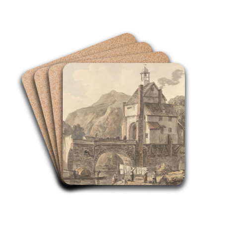 The Bridge at Bridgnorth in Shropshire by Paul Sandby Drink Coasters - set of 4