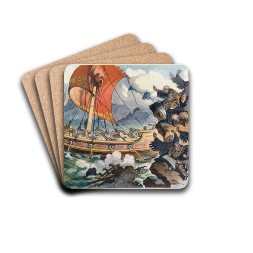 The siren song of partisanship by Udo Keppler Drink Coasters - set of 4