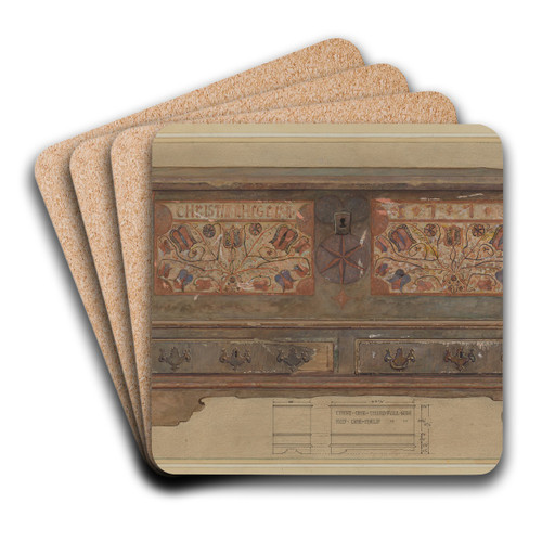 Pa. German Chest by Elmer G. Anderson Art Drink Coaster set