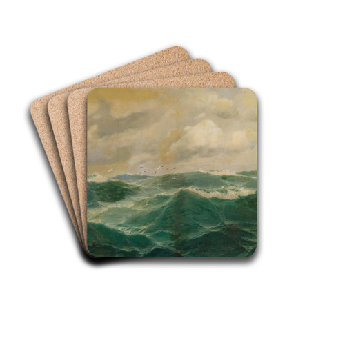 Mwen ber einer bewegten Seelandschaft by Max Jensen Drink Coasters - set of 4 Mwen ber einer bewegten Seelandschaft by Max Jensen Drink Coasters - set of 4