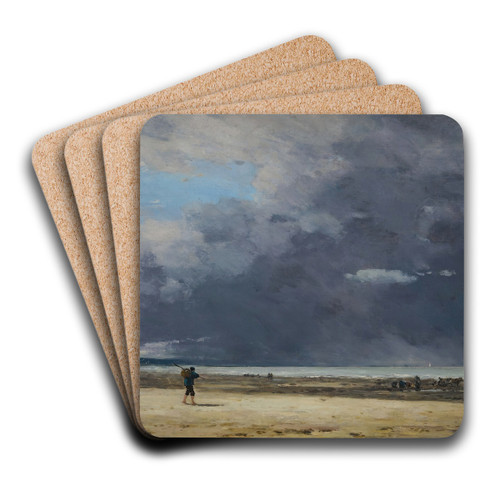 Deauville, mare basse by Eugne Boudin Art Drink Coaster set