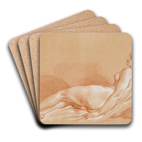 Jeune femme allonge by Franois Boucher Art Drink Coaster set