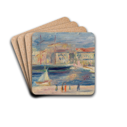 Le Port de Saint-Tropez by Pierre-Auguste Renoir Drink Coasters - set of 4 Le Port de Saint-Tropez by Pierre-Auguste Renoir Drink Coasters - set of 4