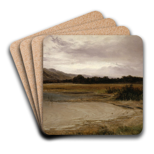 By the Lake of Thun by Alexandre Calame Art Drink Coaster set