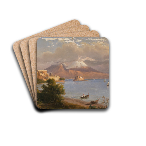 Neapel mit Vesuv by G. von Guirardi Drink Coasters - set of 4