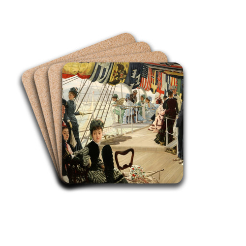 The Ball on Shipboard by James Tissot Drink Coasters - set of 4