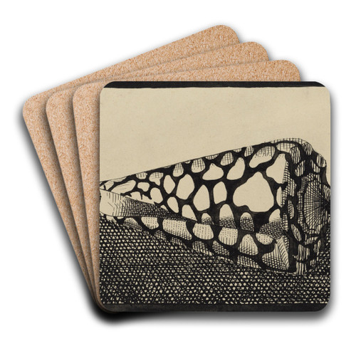 Schelp, naar links by Samuel Jessurun de Mesquita Art Drink Coaster set