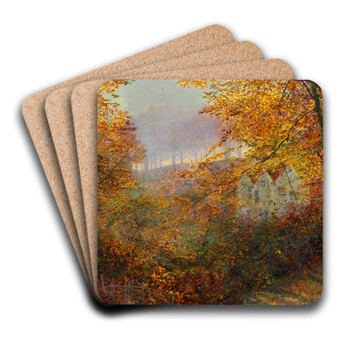 A House in a Clearing by John Atkinson Grimshaw Art Drink Coaster set A House in a Clearing by John Atkinson Grimshaw Art Drink Coaster set