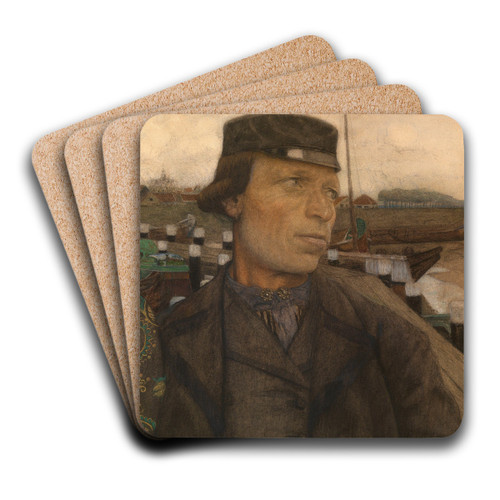 Couple in Zeeland by Charles Mertens Art Drink Coaster set