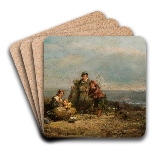 Children in the field by Aleksander Kotsis Art Drink Coaster set