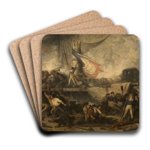 The Algerisas at the Battle of Trafalgar by Henri Franois Schaefels Art Drink Coaster set The Algerisas at the Battle of Trafalgar by Henri Franois Schaefels Art Drink Coaster set