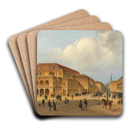 View of the Vienna State Opera by Karl Kaufmann Art Drink Coaster set