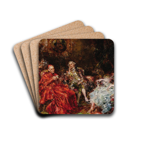 Tea with his Excellency by Juan Pablo Salinas Drink Coasters - set of 4