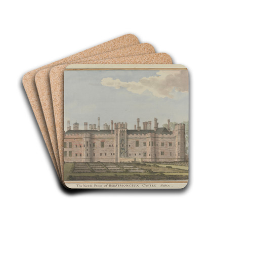Herstmonceux Castle, East Sussex: The North Front by James Lambert of Lewes Drink Coasters - set of 4 Herstmonceux Castle, East Sussex: The North Front by James Lambert of Lewes Drink Coasters - set of 4