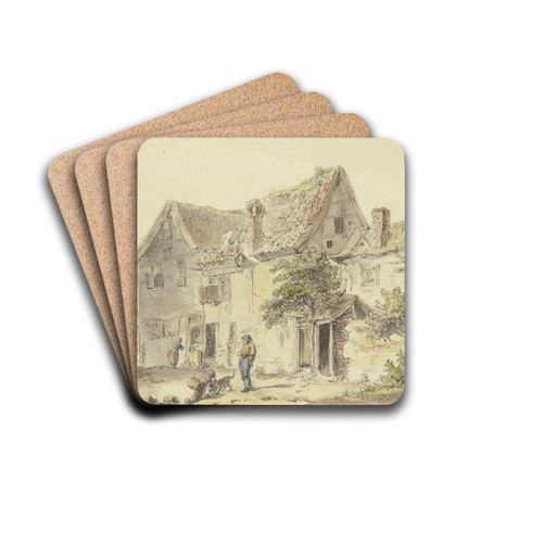 In front of a farmstead by Emanuel Murant Drink Coasters - set of 4