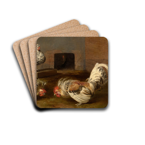 Fighting Cocks by Frans Snijders Drink Coasters - set of 4