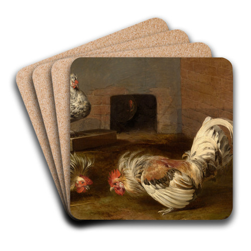 Fighting Cocks by Frans Snijders Art Drink Coaster set