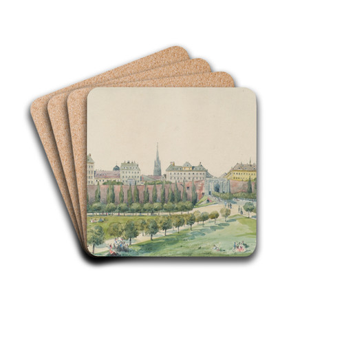 Die Stubenbastei und das Stubentor in Wien by Emil Htter Drink Coasters - set of 4