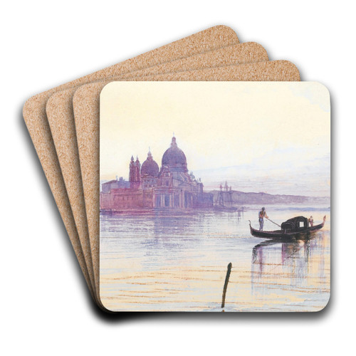 Santa Maria Della Salute From Across The Bacino, Venice by Edward Lear Art Drink Coaster set