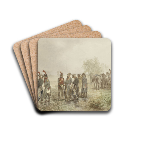 Ontmoeting van Franse officieren in Holland, 1793 by Charles Rochussen Drink Coasters - set of 4
