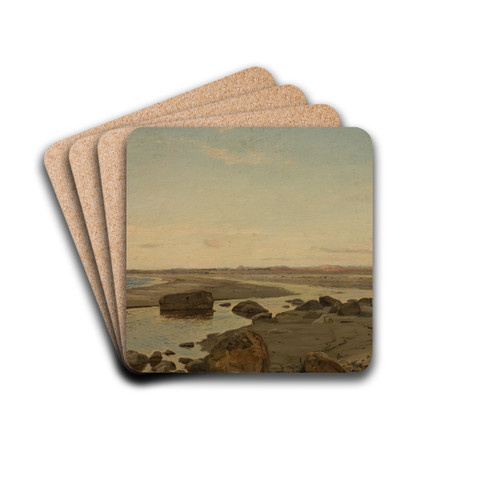 Aften ved Nrland, Jren by Amaldus Nielsen Drink Coasters - set of 4