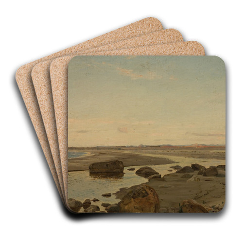 Aften ved Nrland, Jren by Amaldus Nielsen Art Drink Coaster set Aften ved Nrland, Jren by Amaldus Nielsen Art Drink Coaster set