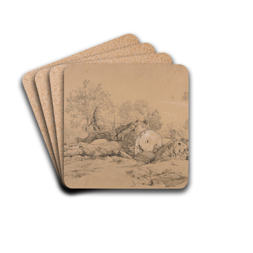 Arbre abattu by Jacques-Raymond Brascassat Drink Coasters - set of 4