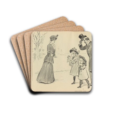 After fifteen years by Charles Dana Gibson Drink Coasters - set of 4