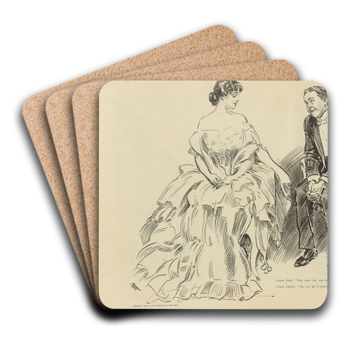 A resolve by Charles Dana Gibson Art Drink Coaster set