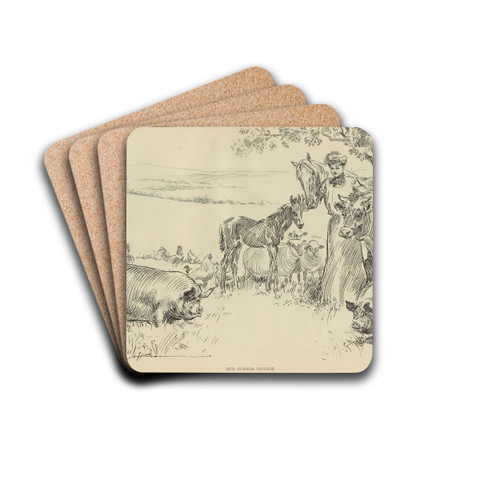 Her summer friends by Charles Dana Gibson Drink Coasters - set of 4