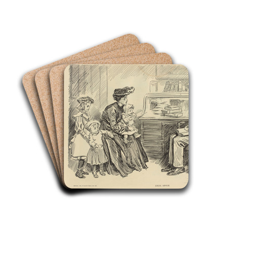 Legal advice by Charles Dana Gibson Drink Coasters - set of 4