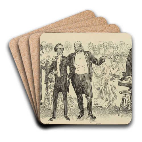 Lions by Charles Dana Gibson Art Drink Coaster set