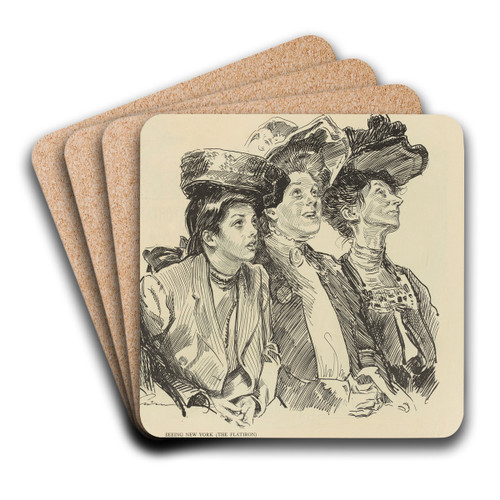 Seeing new york (The Flatiron) by Charles Dana Gibson Art Drink Coaster set