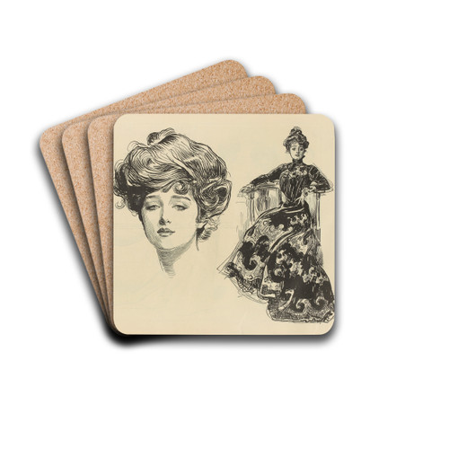 Untitled by Charles Dana Gibson Drink Coasters - set of 4