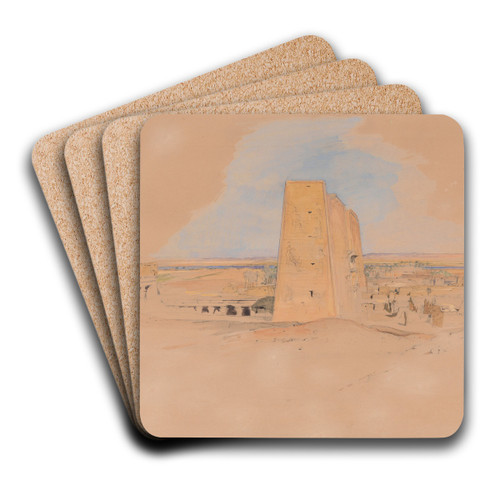 Temple of Edfou, Upper Egypt by John Frederick Lewis Art Drink Coaster set