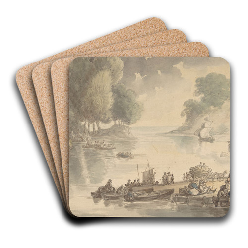 The Inn at the Ford by Thomas Rowlandson Art Drink Coaster set