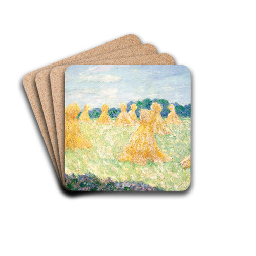 The Young Ladies of Giverny, Sun Effect by Claude Monet Drink Coasters - set of 4