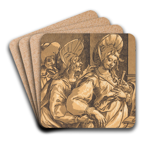 The Procuress by Ludwig Bsinck Art Drink Coaster set
