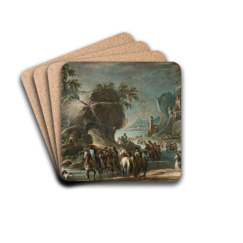 Soldiers Crossing A River by Francesco Simonini Drink Coasters - set of 4