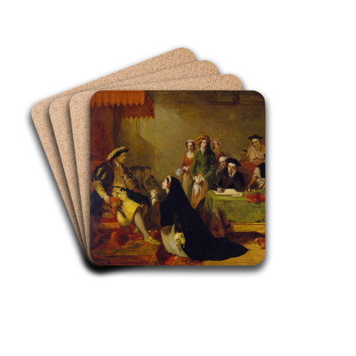 The Trial Of Queen Catherine Of Aragon by Baron Henry Nelson O'neil Drink Coasters - set of 4