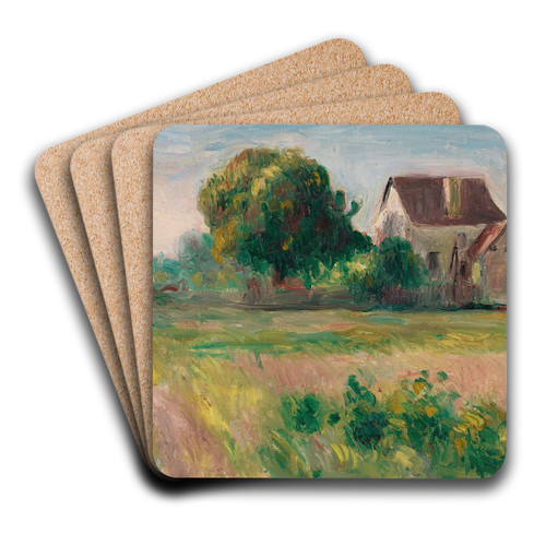 Maisons  Essoyes by Pierre-Auguste Renoir Art Drink Coaster set