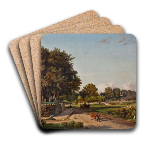 Teufelsbrck - Klein Flottbek by Louis Gurlitt Art Drink Coaster set