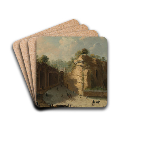 The Grotto of Pozzuoli, Naples by Pietro Antoniani Drink Coasters - set of 4 The Grotto of Pozzuoli, Naples by Pietro Antoniani Drink Coasters - set of 4